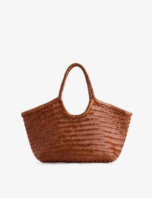 Dragon Diffusion Big Nantucket Woven Leather Basket Bag