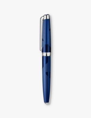 CARAN DACHE: Léman Bleu Marin fine-nib brass fountain pen