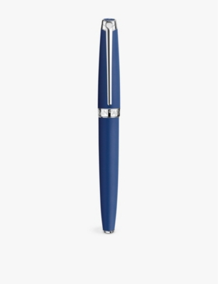 CARAN DACHE: Léman Blue Night Matt medium-nib brass fountain pen