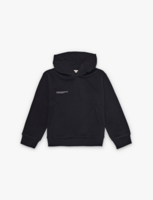 PANGAIA: 365 text-print cotton hoody 3-12 years