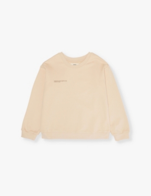 PANGAIA: Crewneck brand-print organic cotton-jersey sweatshirt 3-12 years