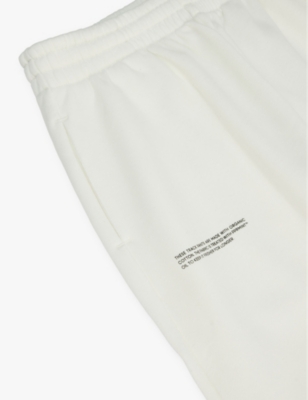 PANGAIA: Drawstring-waistband text-print organic cotton-jersey jogging bottoms 3-12 years