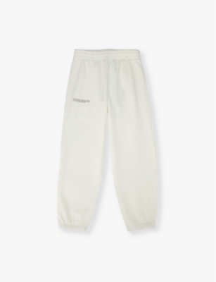 PANGAIA: Drawstring-waistband text-print organic cotton-jersey jogging bottoms 3-12 years