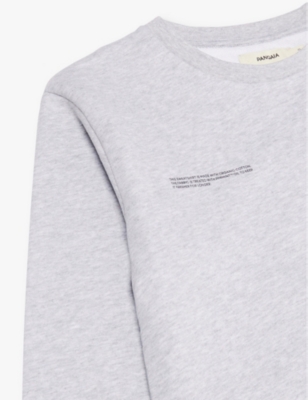 PANGAIA: Crewneck brand-print organic cotton-jersey sweatshirt 3-12 years