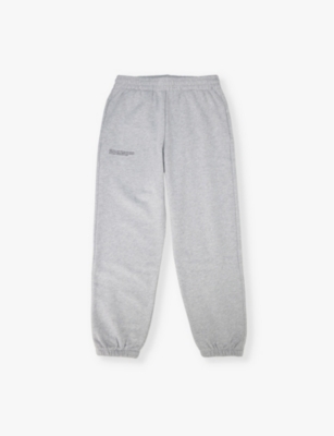 PANGAIA: Drawstring-waistband text-print organic cotton-jersey jogging bottoms 3-12 years
