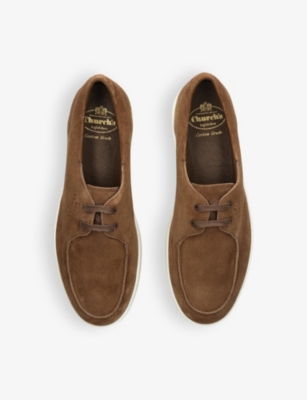 CHURCH'S: Longsight branded suede low-top trainers
