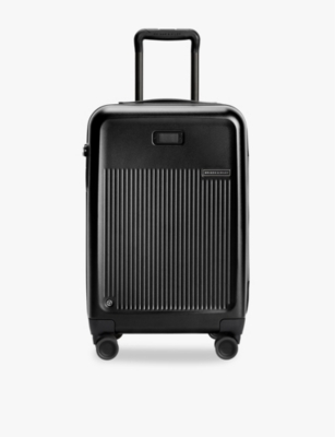 Shop Briggs & Riley Sympatico Essential Four-wheel Expandable Shell Cabin Suitcase 56cm In Black