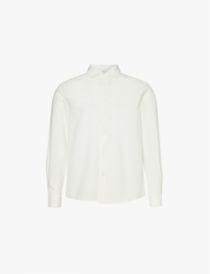 ARNE: Seersucker-textured regular-fit cotton-blend shirt