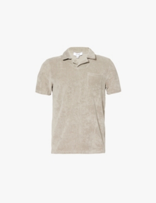 ARNE: Towelling-textured regular-fit cotton-jersey polo shirt