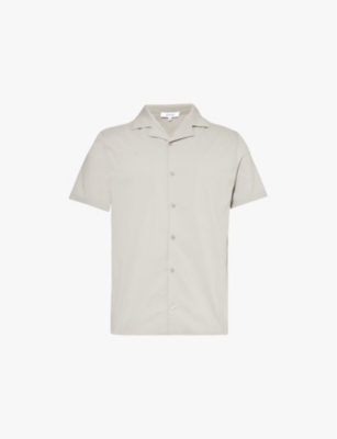 ARNE: Seersucker-textured short-sleeved cotton-blend shirt
