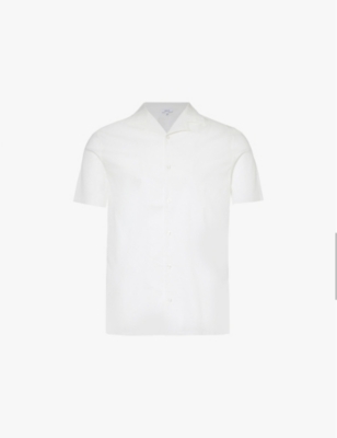ARNE: Seersucker-textured short-sleeved cotton-blend shirt