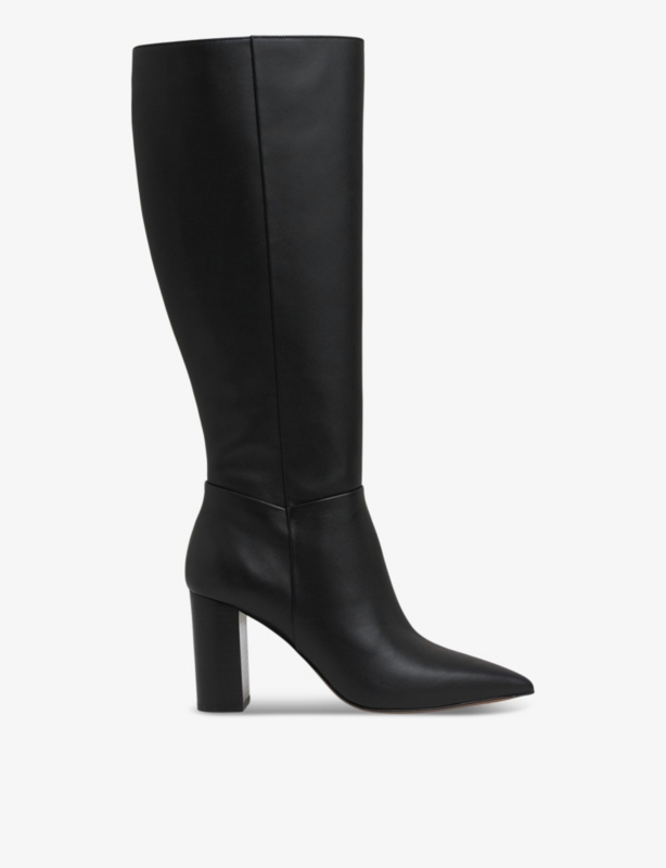 Bianca pointed-toe leather knee-high boots