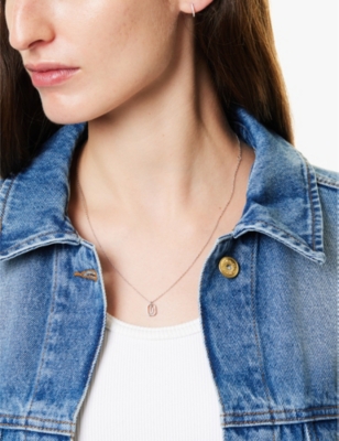 Pdpaola Womens Silver Mini Letter M Sterling-silver And Cubic Zirconia Pendant Necklace In Silver