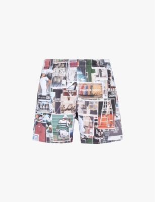 Lacoste Mensphotographic-print Regular-fit Shell Shorts In Multi