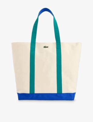 LACOSTE: Logo-appliqué cotton tote bag