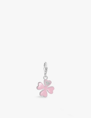 Thomas Sabo Womens Silver Cz & Enamel Four Leaf Clover 925 Sterling-silver, Enamel And Zirconia Charm In Silver Cz & Enamel