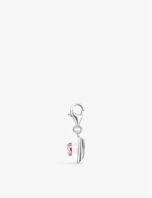 Thomas Sabo Womens  Heart-shaped 925 Sterling-silver And Cubic Zirconia Bracelet Charm In Silver Enamel & Cz