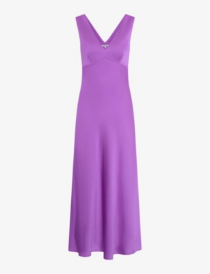 Shop Omnes Women's Lilac Marilyn Cut-out Sleeveless Recycled-polyester Maxi Dress