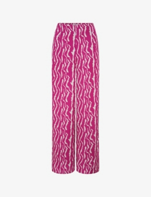 OMNES: Lynx graphic-print wide-leg recycled-polyester trousers