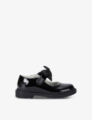 Shop Lelli Kelly Ds' Mia Bow-embellished Patent-leather School Shoe In Black