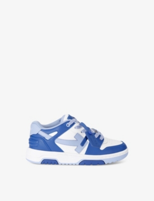 Off-white Blue Kids' Out Of Office Leather Low-top Trainers