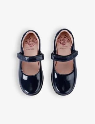 LELLI KELLY NAVY CLASSIC PATENT-LEATHER SCHOOL SHOES EUR 26 / 8.5 UK 