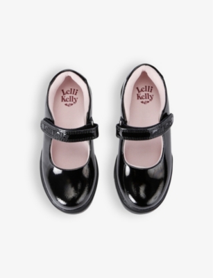 LELLI KELLY BLACK KIDS' JOSIE PATENT-LEATHER SCHOOL SHOES EUR 26 / 8.5 UK 