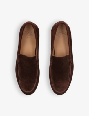 Loake Mens Dark Brown Tuscany Slip-on Suede Loafers In Dark Brown