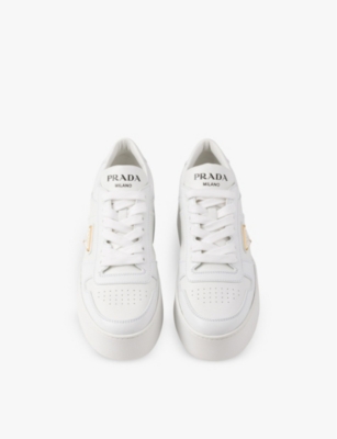 PRADA: Downtown Bold platform leather low-top trainers