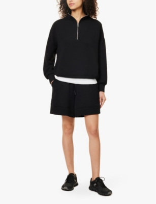 Varley Womens Black Alder Drawstring-waist Stretch-woven Jersey Shorts In Black