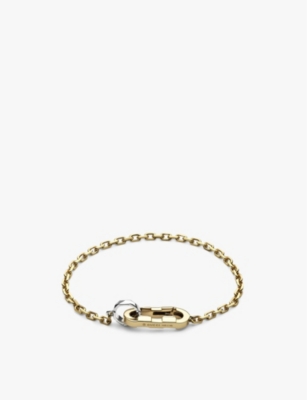 GUCCI YELLOW & WHITE GOLD LINK TO LOVE BRAND-ENGRAVED 18CT YELLOW-GOLD CHAIN BRACELET 