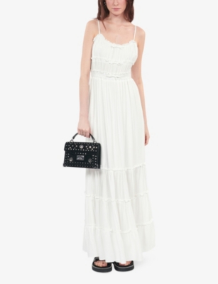 THE KOOPLES: Bow-embellished panelled woven maxi dress