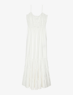 THE KOOPLES: Bow-embellished panelled woven maxi dress