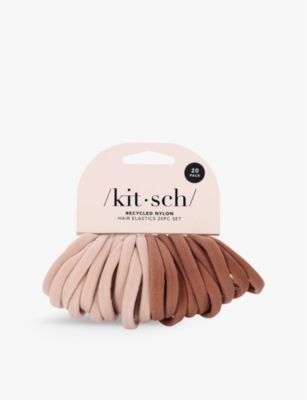 Kitsch Blush Blush Recycled-nylon Hair Elastics Pack Of 20 In Blush