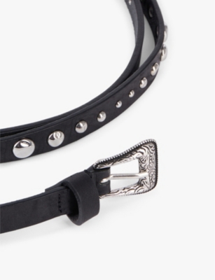 THE KOOPLES: Studded thin double-wrap leather belt