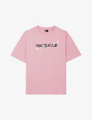 Shop The Kooples Mens 'what Is?'-print Oversized Cotton T-shirt Sweet Pink