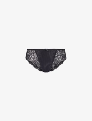 Panache Womens Black Ana Brazilian Mid-rise Stretch-lace Briefs