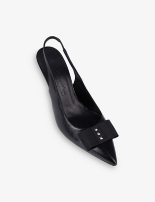 THE KOOPLES: Bow-embellished slingback-strap leather heels