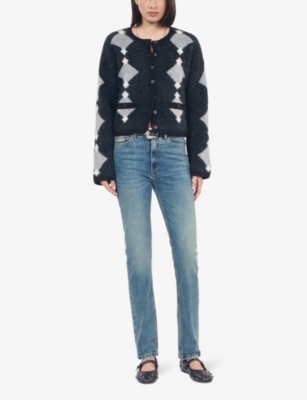 Shop The Kooples Womens  Mid-wash Straight-leg Mid-rise Jeans In Used Rapiece