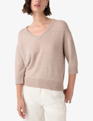 THE WHITE COMPANY: V-Neck Knitted Wool-Blend Jumper