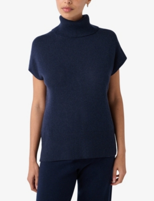 THE WHITE COMPANY: Roll-Neck Short-Sleeved Knitted Tank Top