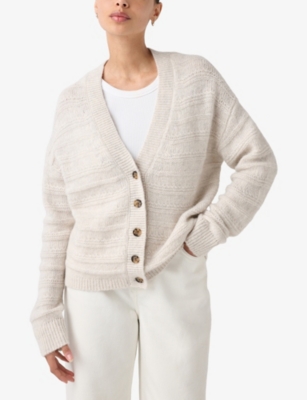 THE WHITE COMPANY: V-Neck Textured Knitted Cardigan