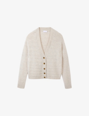 THE WHITE COMPANY: V-Neck Textured Knitted Cardigan