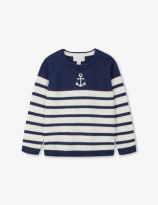 THE LITTLE WHITE COMPANY: Round-Neck Cotton Jumper 18 Months-6 years