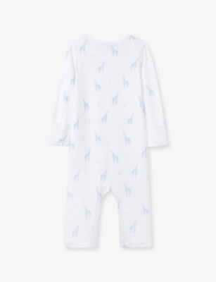 THE LITTLE WHITE COMPANY: Giraffe-Print Cotton Romper 0-24 Months