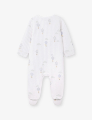 THE LITTLE WHITE COMPANY: Up In The Air Ribbed Cotton Sleeping Bag 6-12 Months