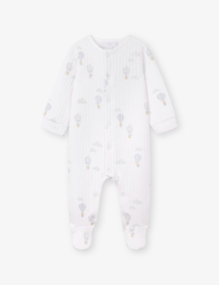THE LITTLE WHITE COMPANY: Up In The Air Ribbed Cotton Sleeping Bag 6-12 Months