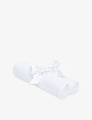 THE LITTLE WHITE COMPANY: Up In The Air Set of Two Organic Cotton Muslins