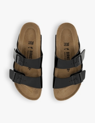 Shop Birkenstock Women's Black Patent Arizona Two-strap Leather Sandals