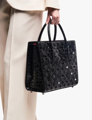 Christian Louboutin Womens Black Paloma Medium Leather Tote Bag In Black